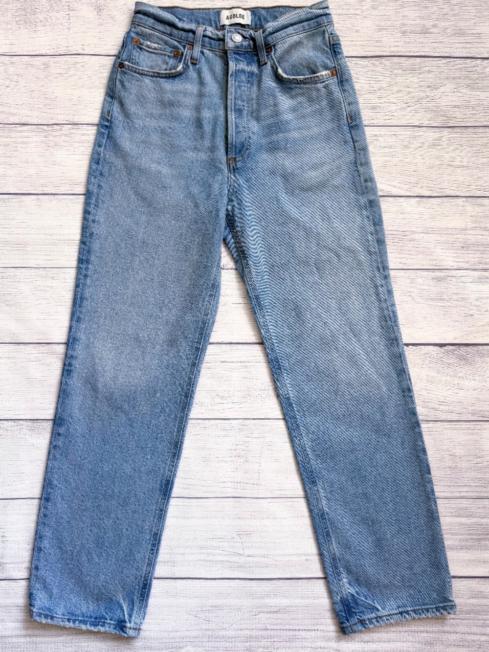 AGOLDE 90's Pinch Jeans Size 24 High Rise Straight Leg Light Wash